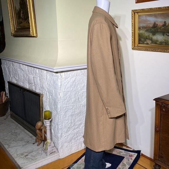 Lands’ End Wool & Cashmere Blend Full Length Camel Coat - Picture 3 of 12